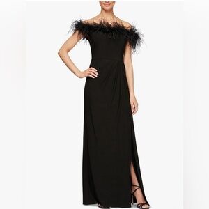 Alex Evenings Women's Long Length Off The Shoulder